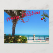 ヴェロビーチフロリダオーシャンフロントからメリークリスマス シーズンポストカード (正面)