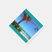 ヴェロビーチフロリダオーシャンフロントからメリークリスマス スタンダードカクテルナプキン (角)