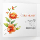 ヴェローナの夕焼け オレンジの花とフォトウェディング 三つ折りプログラム (内部最初)