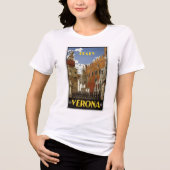 ヴェローナイタリアのヴィンテージ旅行ポスター トライブレンドTシャツ (正面)