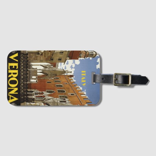 ヴェローナイタリアのヴィンテージ旅行ポスター ラゲッジタグ (正面横)