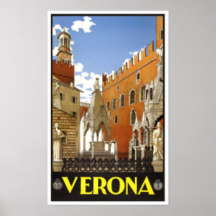 ヴェローナイタリアのヴィンテージ旅行 ポスター