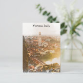 ヴェローナイタリアシティシルエットウォーター絵を描カラー ポストカード (スタンド正面)