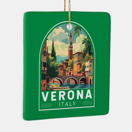 ヴェローナイタリアトラベルアートヴィンテージ セラミックオーナメント (右)