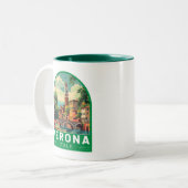 ヴェローナイタリアトラベルアートヴィンテージ ツートーンマグカップ (正面左)