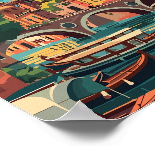 ヴェローナイタリアトラベルアートヴィンテージ ポスター (角)