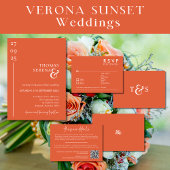 ヴェローナサンセットオレンジ モダンミニマルウェディング 招待状