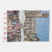 ヴェローナピアッツァエルベビュー茶タオル キッチンタオル (横)