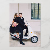 ヴェローナ日没の結婚式の日付を保存 箔招待状 (裏面)