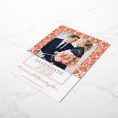 ヴェローナ日没の結婚式の日付を保存 箔招待状 (回転した状態)