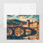 ヴェローナ イタリア 橋 旅行 ポストカード (正面/裏面)