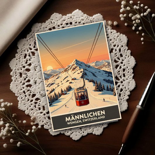 ヴェンゲン、スイス：1960年代のヴィンテージ旅行 ポストカード