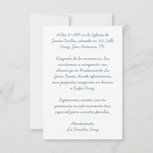 ヴェンAセレブラミプリメラコムニオンコンフォートフローレス サンキューカード (裏面)