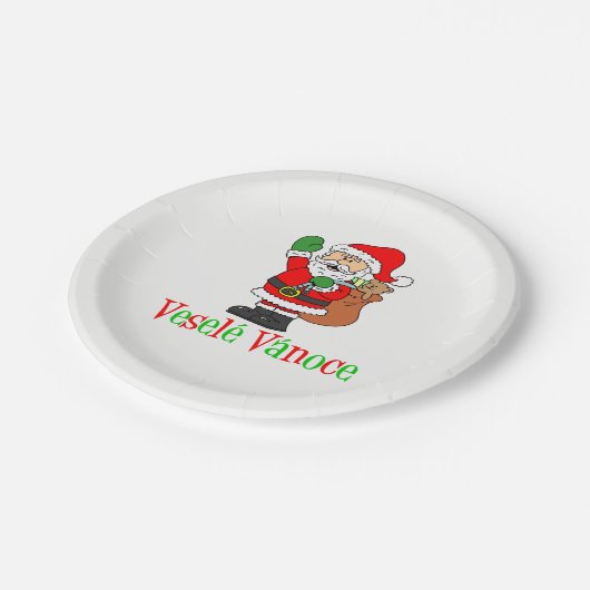 ヴェーゼルヴァノチェコクリスマスサンタプレート ペーパープレート (アングル)