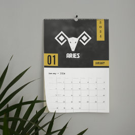 ヴェーダ〔占星術の〕十二宮図カレンダー – 幾何学羅師美術 カレンダー