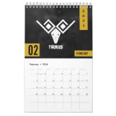 ヴェーダ〔占星術の〕十二宮図カレンダー – 幾何学羅師美術 カレンダー (2月 2026)