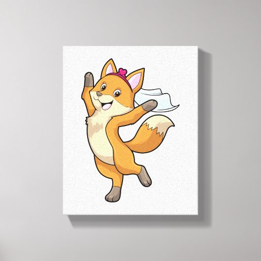 ヴェールとハートの花嫁フクロウ キャンバスプリント (正面)