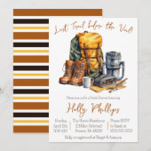 ヴェールの前の最後のトレイル ! ハイキング ブライダルシャワー 招待状 (正面/裏面)