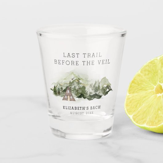 ヴェールの前の最後のトレイル ブラチェットウィークエンド ショットグラス (正面)