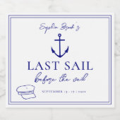 ヴェールの前の最後の航海 ブライズメイドウィークエンド スパークリングワインラベル (シングルラベル)