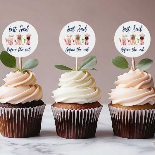 ヴェールの前の最後の航海 ブライズメイドパーティー 青 ラウンドシール