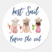 ヴェールの前の最後の航海 ブライズメイドパーティー 青 ラウンドシール (正面)