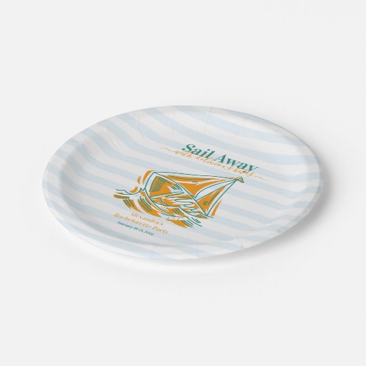 ヴェールの前の最後の航海  花嫁のお別れパーティー ペーパープレート (アングル)