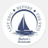 ヴェールの前の最後の航海 花嫁のお別れパーティー ラウンドシール (正面)