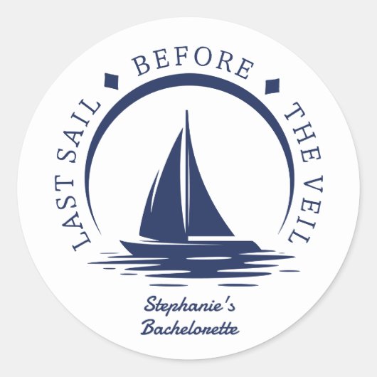 ヴェールの前の最後の航海 花嫁のお別れパーティー ラウンドシール (正面)