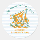 ヴェールの前の最後の航海 花嫁のお別れパーティー ラウンドシール (正面)