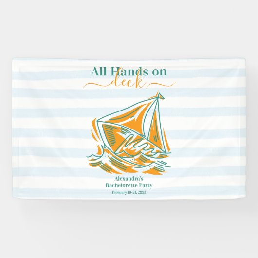 ヴェールの前の最後の航海 花嫁のお別れパーティー 横断幕 (横)