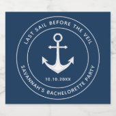 ヴェールの前の最後の航海  Nautical な独身最後のパーティ スパークリングワインラベル (シングルラベル)