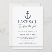 ヴェールの旅程の前に最後の帆バチェロレッテ& 招待状 (正面)