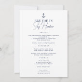 ヴェールの旅程の前に最後の帆バチェロレッテ& 招待状 (裏面)