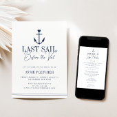 ヴェールの旅程の前に最後の帆バチェロレッテ& 招待状