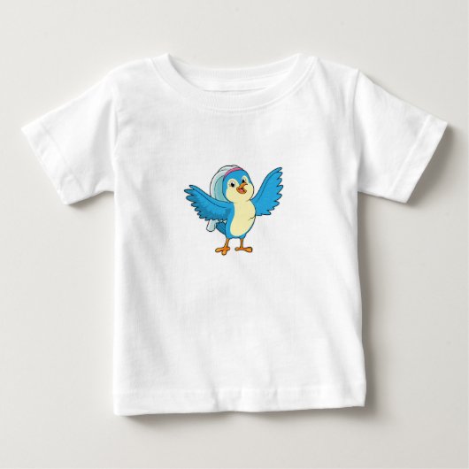 ヴェールをまとった花嫁としての鳥 ベビーTシャツ (正面)