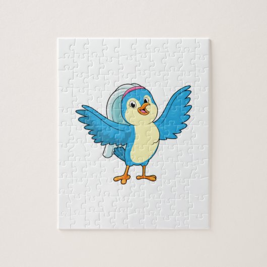 ヴェールをまとった花嫁のような鳥 ジグソーパズル (縦)