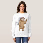 ヴェールをまとった花嫁のナマケモノ スウェットシャツ (正面フル)