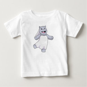 ヴェールをまとった花嫁のヒポポタマス ベビーTシャツ