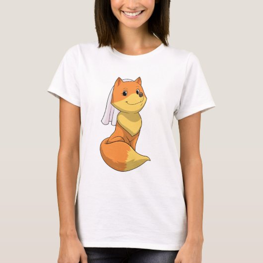 ヴェールをまとった花嫁の狐 Tシャツ (正面)