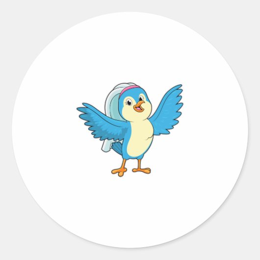 ヴェールをまとった花嫁の鳥 ラウンドシール (正面)