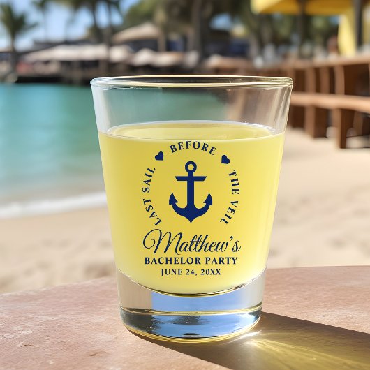 ヴェールバチュラーパーティ前の最終セイル ショットグラス