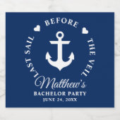 ヴェールバチュラーパーティ前の最終セイル スパークリングワインラベル (シングルラベル)