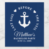 ヴェールバチュラーパーティ前の最終セイル ワインラベル (シングルラベル)