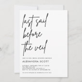 ヴェールブライダルシャワー前の最終セイル航海の 招待状 (正面)