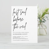 ヴェールブライダルシャワー前の最終セイル航海の 招待状 (スタンド正面)