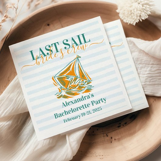 ヴェール前の最終セイルバチェロレッテ スタンダードカクテルナプキン