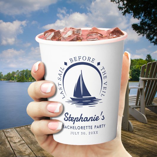 ヴェール前の最終セイルバチェロレッテ 紙コップ