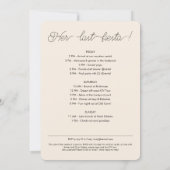 ヴェール砂漠の前のスコッツデールバチェロレッテ 招待状 (裏面)