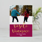 ヴェーレ・ヴィアノーチェ、スロバキアのメリークリスマスエレガント。 箔シーズンカード (立ち正面)